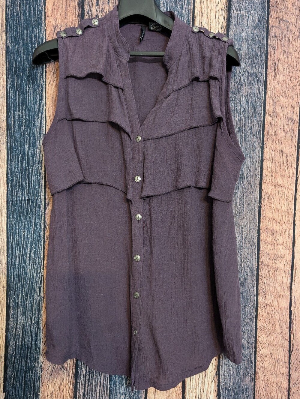 Button Down Sleeveless Top